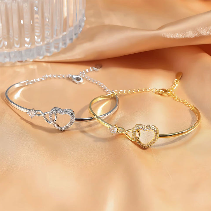 2025 Infinito - Símbolo Hueco - Pulsera de Corazón para Hija, con Caja de Regalo, Ideal para su Fiesta de Cumpleaños y como Regalo para Adultos