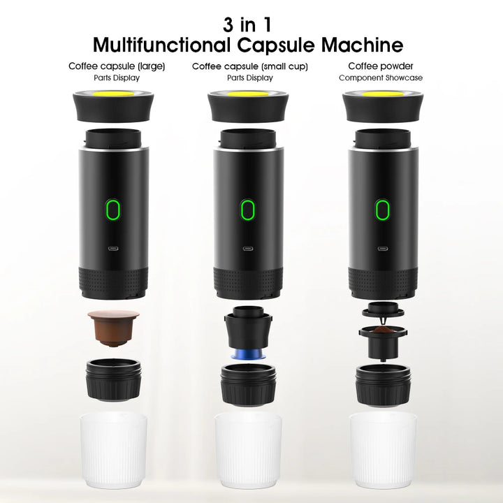Cafetera Espresso Portátil Eléctrica Inalámbrica para Coche, Casa y Camping