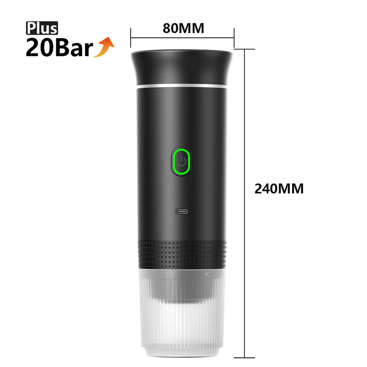 Cafetera Espresso Portátil Eléctrica Inalámbrica para Coche, Casa y Camping